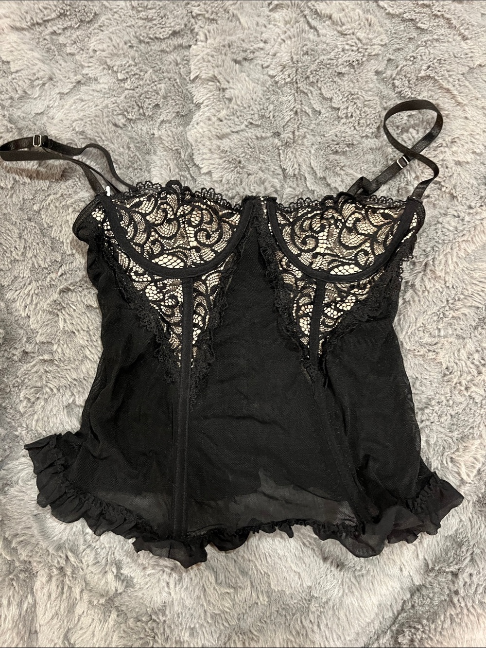 Black Lace Sheer Babydoll Cami